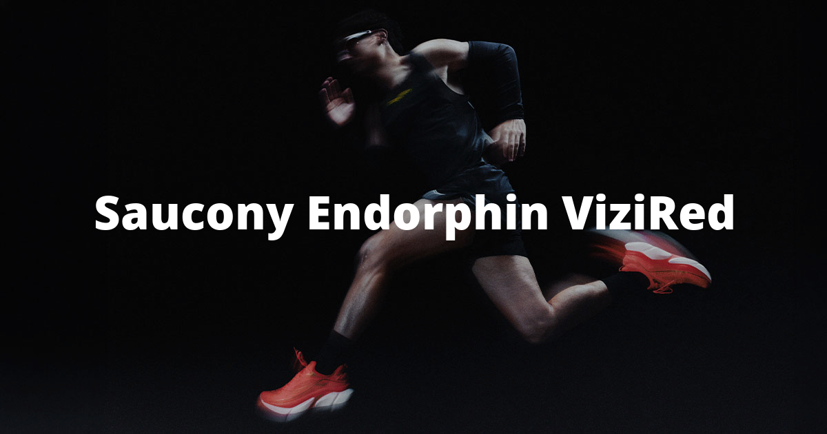 Saucony Endorphin ViziRedLa velocità resta protagonista, il rosso cambia il volto della serie