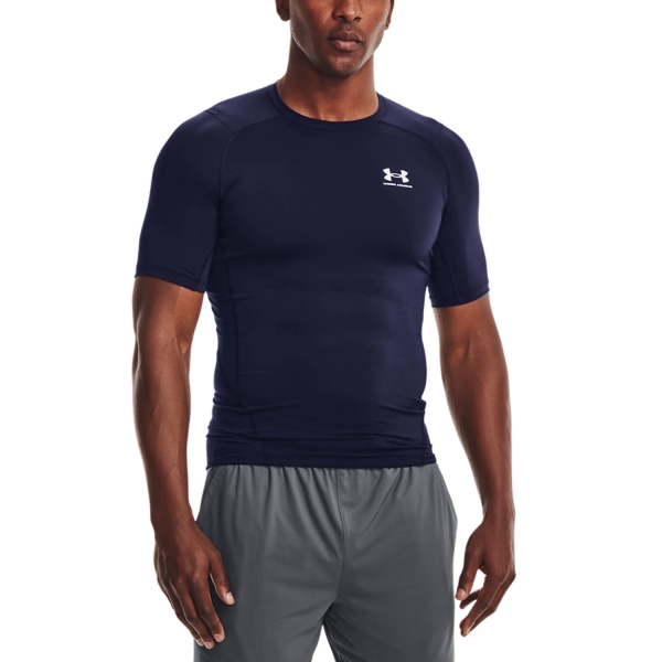 Men's Training T-Shirt Under Armour HeatGear Compression Logo TShirt  Midnight Navy/White 13615180410
