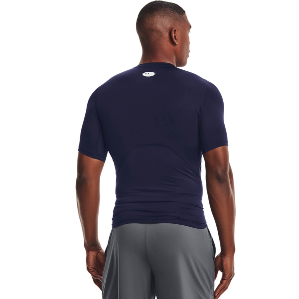Under Armour HeatGear Compression Logo T-Shirt - Midnight Navy/White
