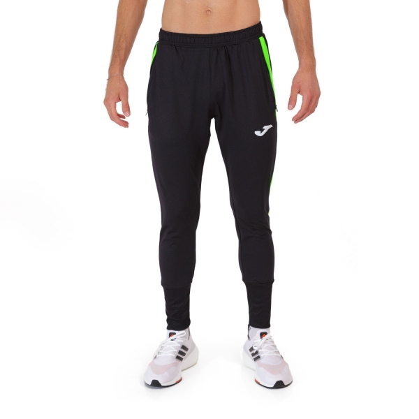 Men's Running Tights and Pants Joma Elite VIII Pants  Black/Green Fluor 102233.117