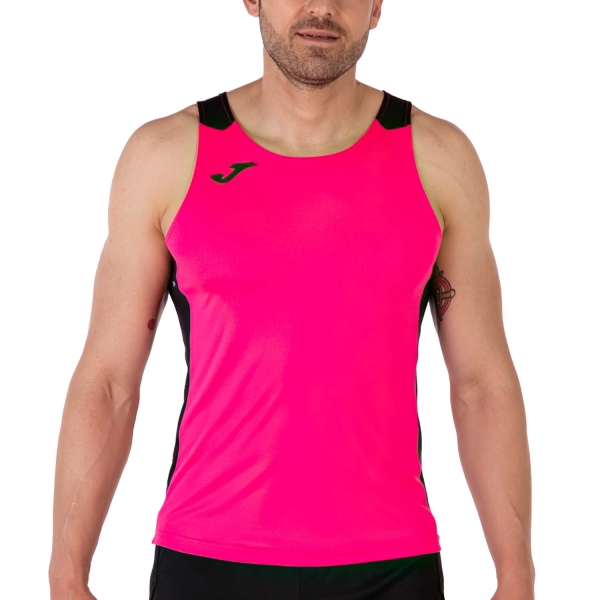 Men's Running Tank Joma Record II Tank  Fluor Pink/Black 102222.031