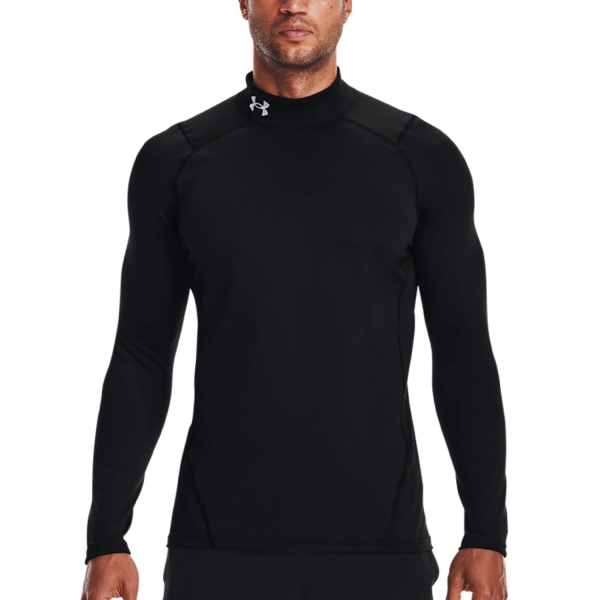 Men's Training Shirt Under Armour ColdGear Logo Shirt  Black/White 13660660001