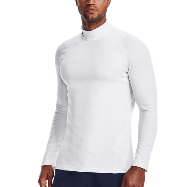 Men's Training Shirt Under Armour ColdGear Logo Shirt  White/Black 13660660100