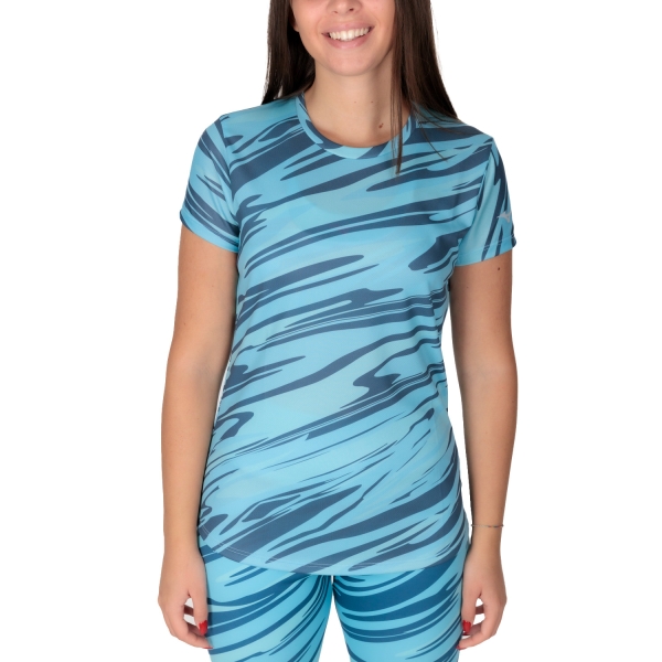 Women's Running T-Shirts Mizuno Impulse Core Graphic TShirt  Maui Blue J2GAA20829