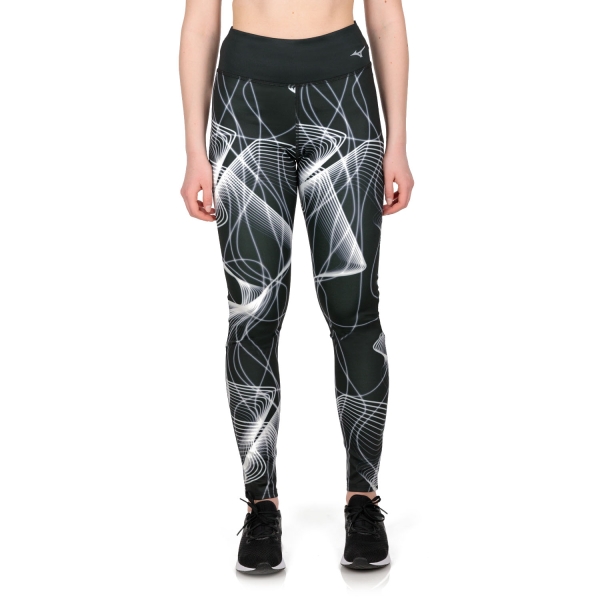 Women's Running Tights Mizuno Printed Tights  Black J2GB270309