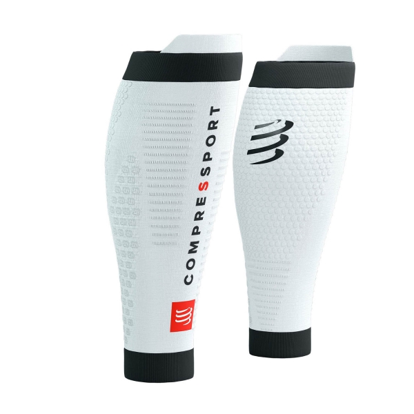 Compression Calf Sleeve Compressport R2 3.0 Compression Calf Sleeves  White/Black SU00047B008