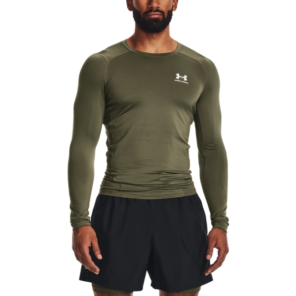 Men's Training Shirt Under Armour HeatGear Compression Shirt  Marine OD Green/White 13615240390