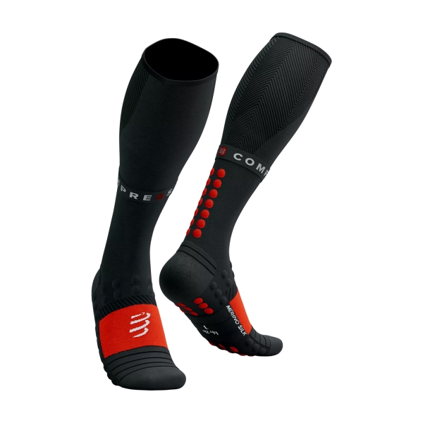 Calze Compressport Full Winter Calze  Black/High Risk Red CFSU3109012