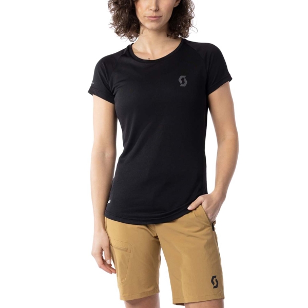 Women's Short Sleeve Shirts Trail Running SCOTT Defined Tech TShirt  Black 4144760001