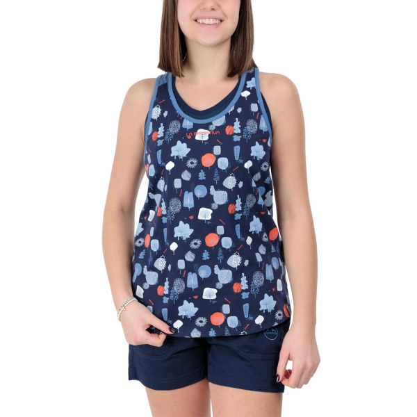 Maglietta e Canotta Outdoor Donna La Sportiva Botanic Tank  Deep Sea/Moonlight O93643644