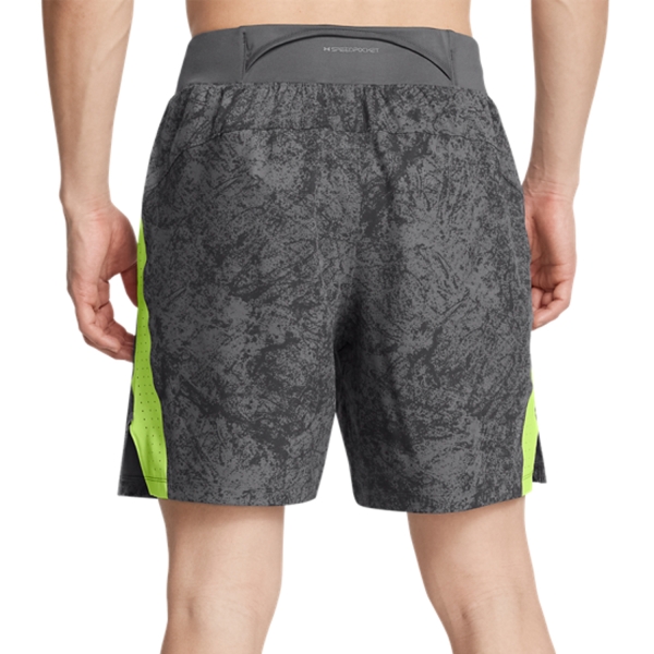 Under Armour Launch Pro 7in Shorts - Castlerock/Morph Green/Reflective