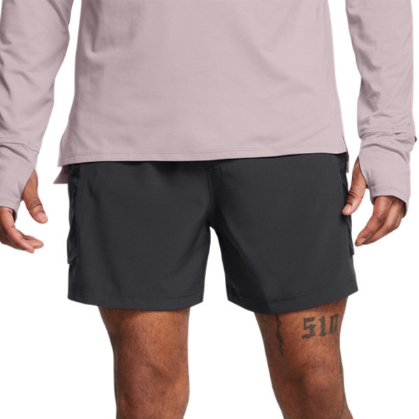 Men's Trail Running Shorts Under Armour Launch Logo 5in Shorts  Anthracite/Reflective 13832360016