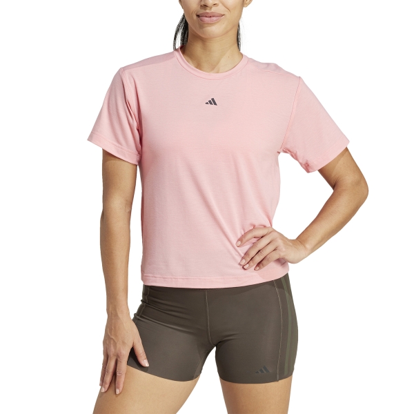 Women's Fitness & Training T-Shirt adidas Power Back 3 Stripes TShirt  Light Pink IW3160