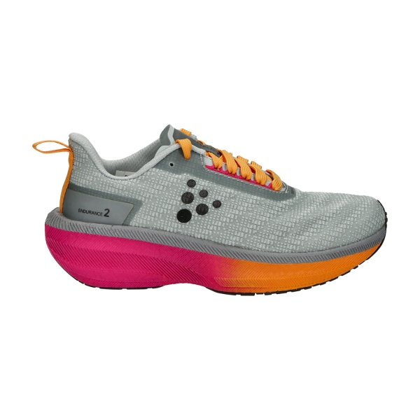 Women's Neutral Running Shoes Craft Pro Endurance 2  Platinum/Sour 1914833PLSOU