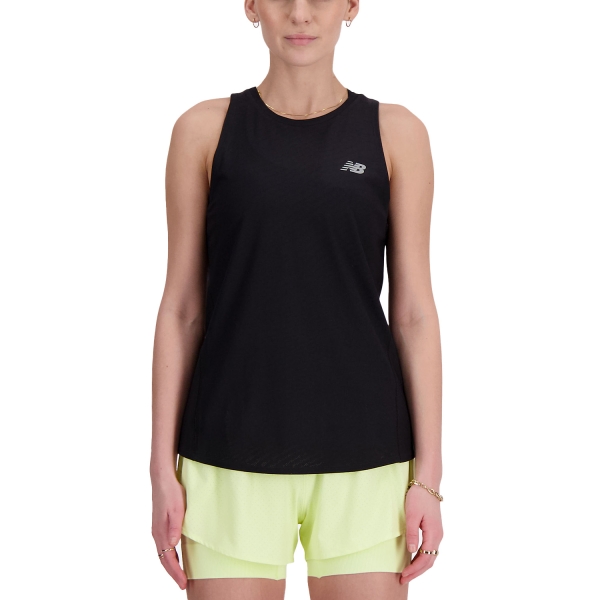 Women's Running Tank New Balance Jacquard ICEx Tank  Black WT41280BK