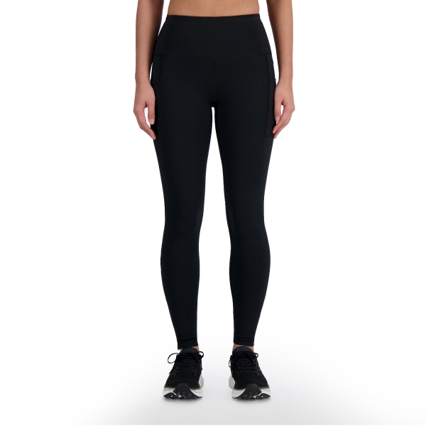 Women's Running Tights New Balance Sleek Logo Tights  Black WP41275BK
