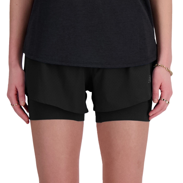 Women's Running Shorts New Balance RC 2 in 1 3in Shorts  Black WS41287BK