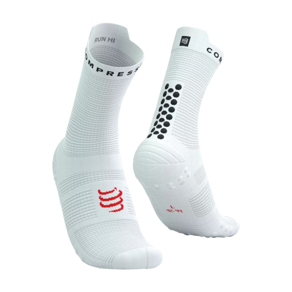 Socks Compressport Pro Racing V4.0 Run High Socks  White/Black XU00046B0013