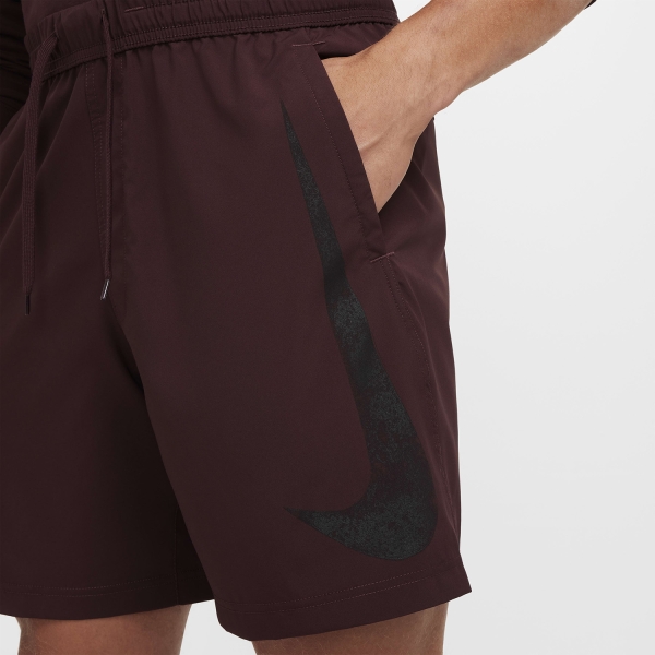 Nike Form Swoosh 7in Shorts - Burgundy Crush/Black