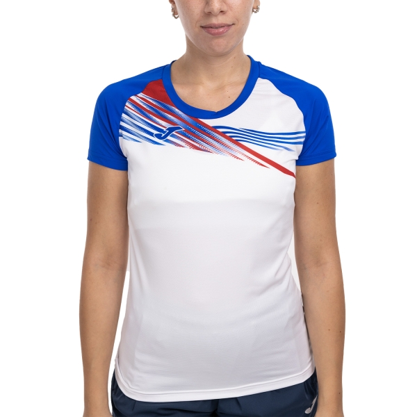 Women's Running T-Shirts Joma Elite X TShirt  White/Royal 901811.207