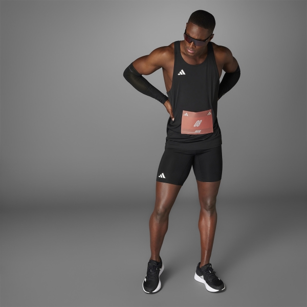 adidas ADIZERO Logo Tank - Black