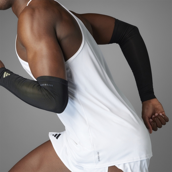 adidas ADIZERO Logo Tank - White
