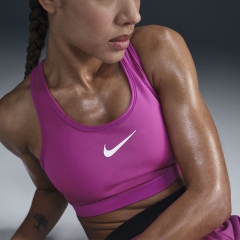 Nike Swoosh Logo Sports Bra - Hot Fuchsia/White