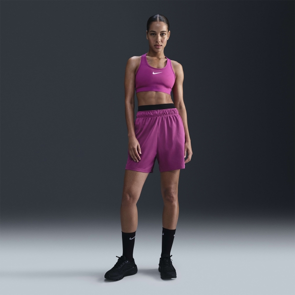 Nike Swoosh Logo Sports Bra - Hot Fuchsia/White