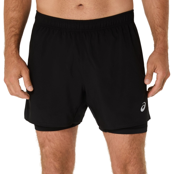 Men's Running Shorts ASICS Core 2 in 1 5in Shorts  Performance Black 2011D218001