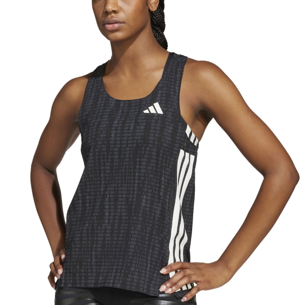 Women's Running Tank adidas ADIZERO Tank  Carbon/Black JM7940