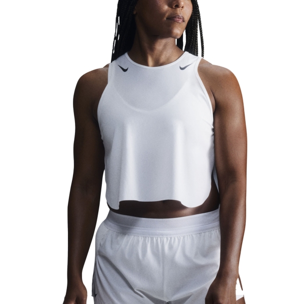 Top Running Mujer Nike Aeroswift Top  White/Black FN2713100