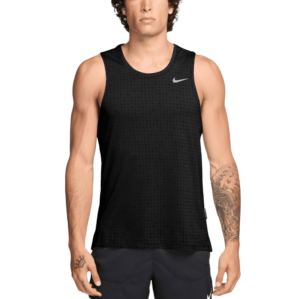 Men's Running Tank Nike Breathe Miler Tank  Black/Reflective Silver HJ4183010