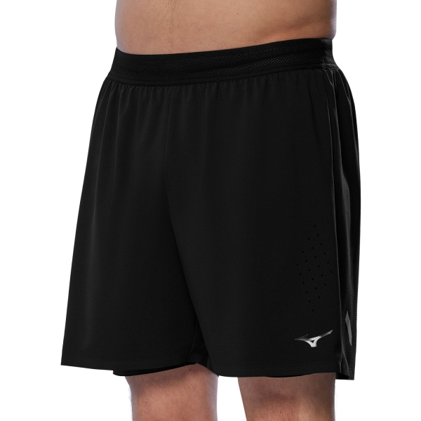 Men's Running Shorts Mizuno Tech Light 2 in 1 5.5in Shorts  Black J2GBC01709