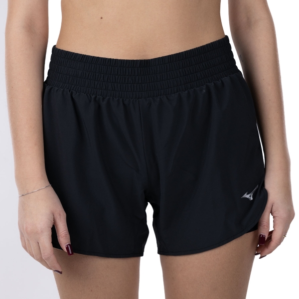 Women's Running Shorts Mizuno Logo 2 in 1 4.5in Shorts  Black J2GBC20209