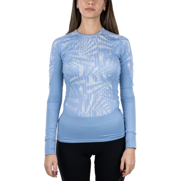 Women's Shirts Sport Underwear Mizuno Virtual Body G4 Crew Logo Shirt  Glacier Lake A2GAB70528