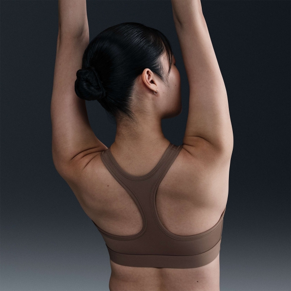 Nike Swoosh Light Sports Bra - Mink Brown/White