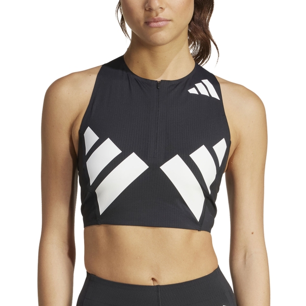 Women's Running Tank adidas Road to Records Top  Black JM7808