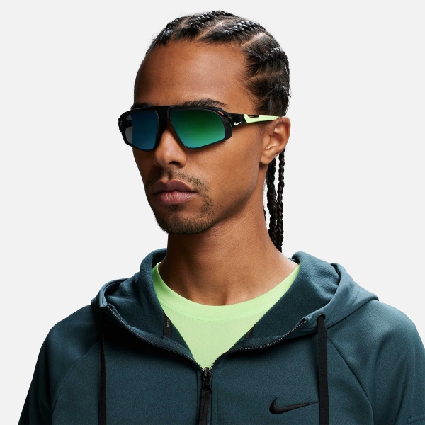 Running Sunglasses Nike Flyfree Sunglasses  Matte Black/Green Mirror/Road Tint NKFV2391010