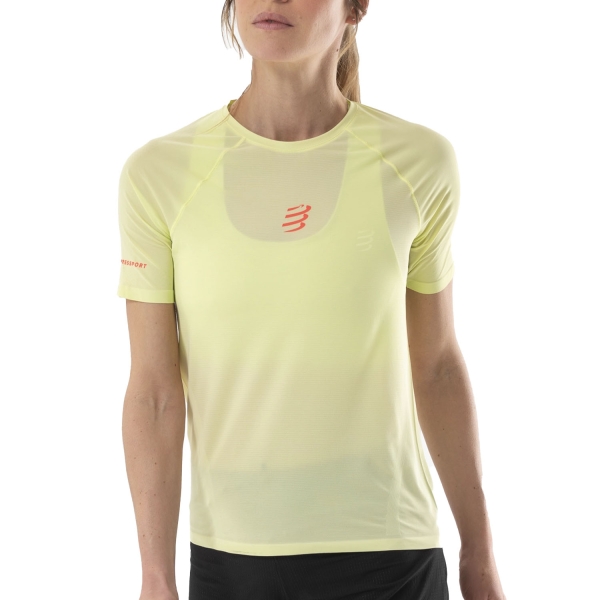 Women's Short Sleeve Shirts Trail Running Compressport Performance TShirt  Shadow Lime ATSW3646040