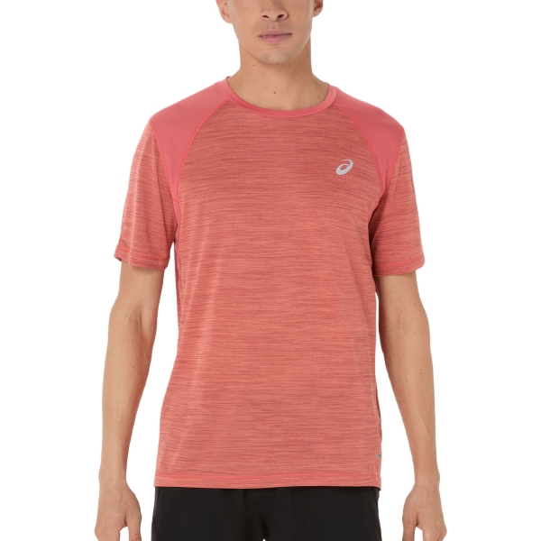 Maglietta Running Uomo ASICS Road TShirt  Dark Pink Clay 2011C992701