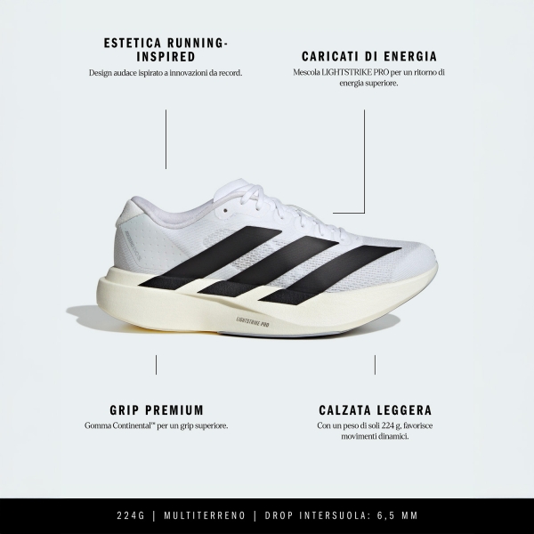 adidas ADIZERO Evo SL - FTWR White/Core Black