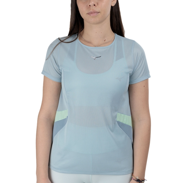Women's Running T-Shirts Mizuno DryLite TShirt  Cloud Blue J2GAC20404