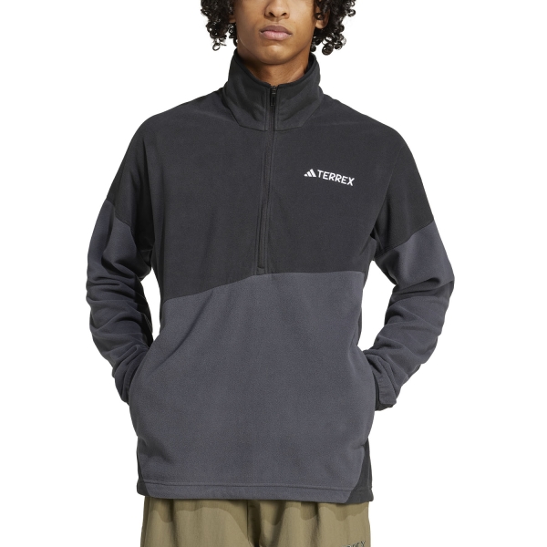 Men's Outdoor Jacket and Shirt adidas Terrex Multi Climawarm Sweatshirt  Black/Carbon JE1350