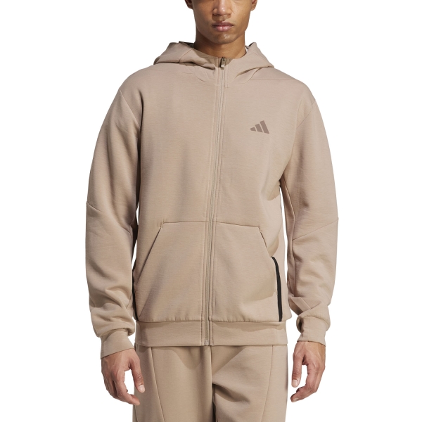 Men's Training Jacket and Hoodie adidas D4T Logo Hoodie  Chalky Brown JX0690