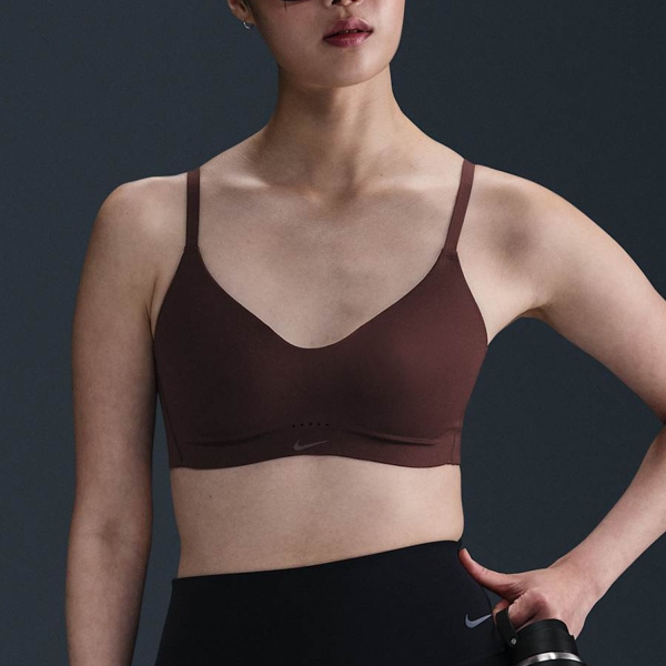 Women's Sports Bra Nike Alate Minimalist Sports Bra  Earth/White FQ3550227