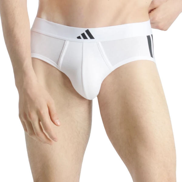 Men's Briefs and Boxers Underwear adidas Active Flex 3 Stripes x 2 Briefs  White 4AM0070100