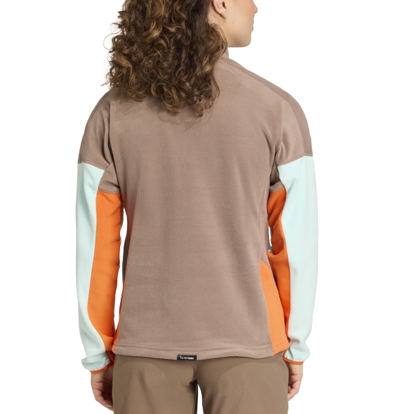 adidas Terrex Multi Climawarm Sweatshirt - Trace Brown/Semi Flash Aqua/Semi Impact Orange