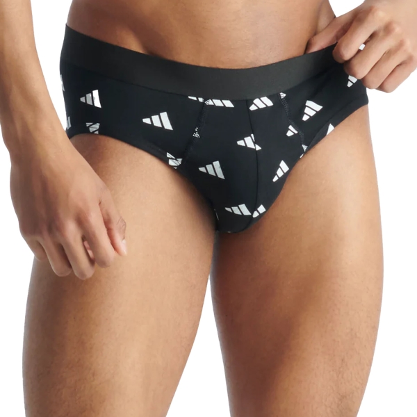 Men's Briefs and Boxers Underwear adidas Active Flex x 3 Briefs  Graphic Black/Black/Blue 4AM001913