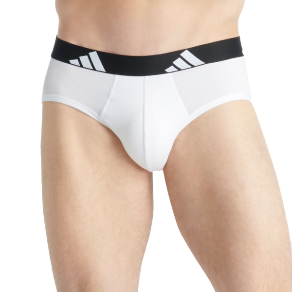 Men's Briefs and Boxers Underwear adidas Active Flex x 3 Briefs  White/Grey/Black 4AM001917
