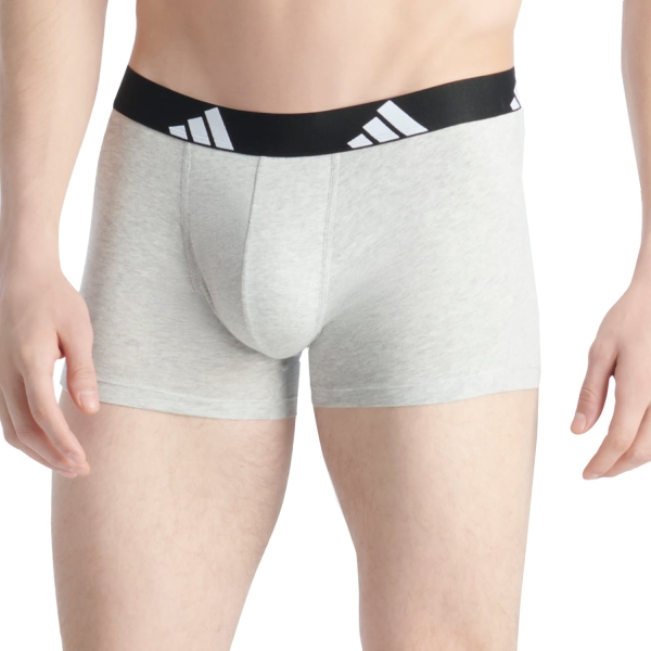Men's Briefs and Boxers Underwear adidas Active Flex Logo x 3 Boxer  White/Grey/Black 4AM002917